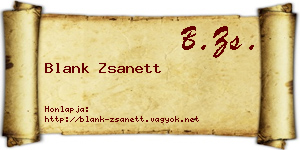 Blank Zsanett névjegykártya