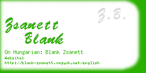 zsanett blank business card